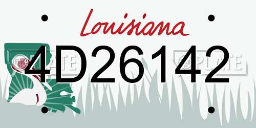 4D26142 Louisiana License Plate