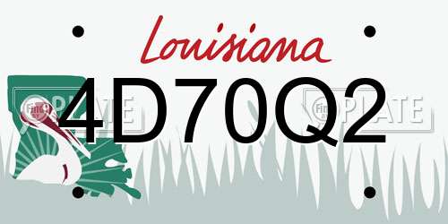 4D70Q2 Louisiana License Plate