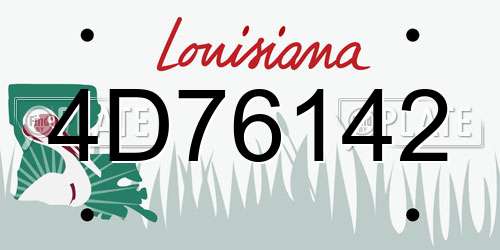 4D76142 Louisiana License Plate