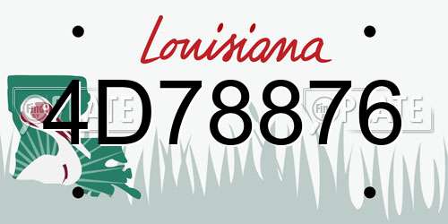 4D78876 Louisiana License Plate