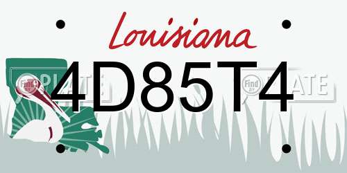 4D85T4 Louisiana License Plate