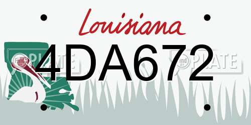 4DA672 Louisiana License Plate