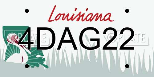 4DAG22 Louisiana License Plate