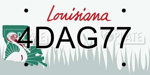 4DAG77 Louisiana License Plate