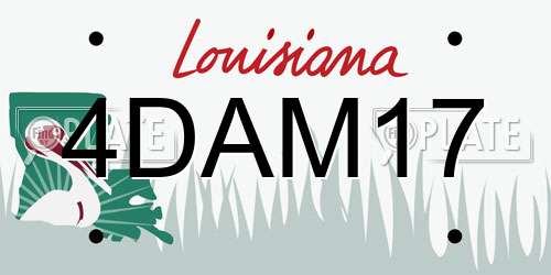 4DAM17 Louisiana License Plate