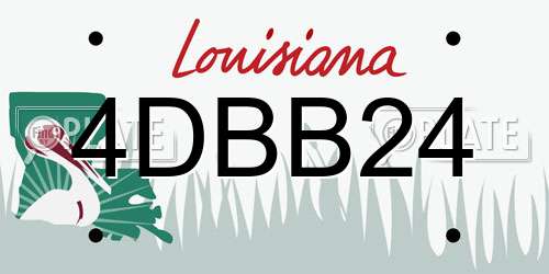 4DBB24 Louisiana License Plate