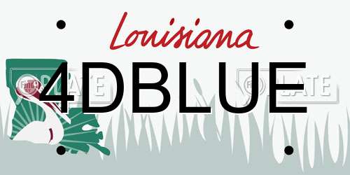 4DBLUE Louisiana License Plate