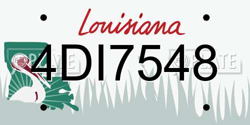 4DI7548 Louisiana License Plate