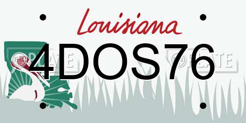 4DOS76 Louisiana License Plate