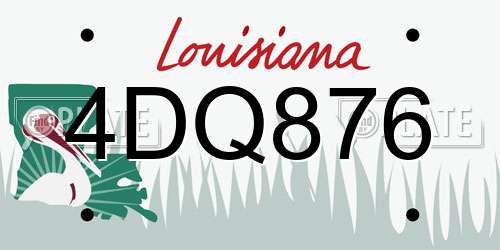4DQ876 Louisiana License Plate
