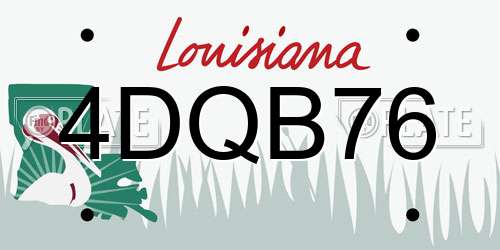 4DQB76 Louisiana License Plate