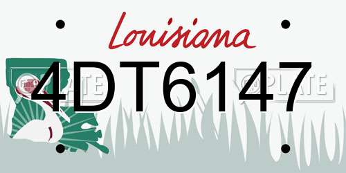 4DT6147 Louisiana License Plate