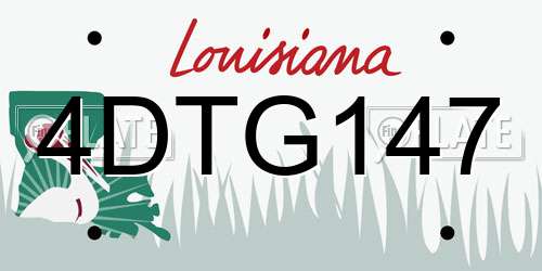 4DTG147 Louisiana License Plate