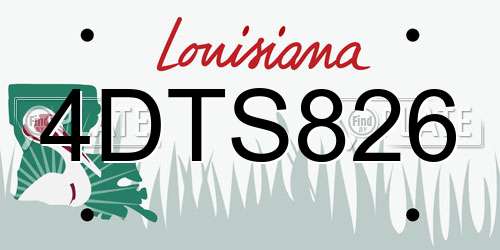 4DTS826 Louisiana License Plate