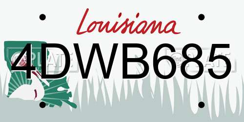 4DWB685 Louisiana License Plate
