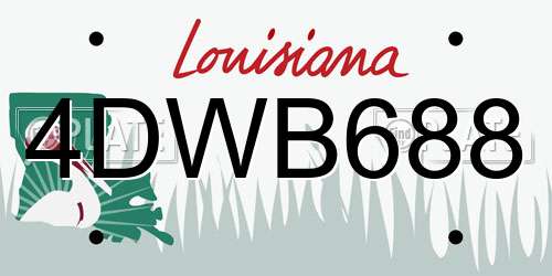 4DWB688 Louisiana License Plate