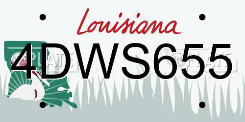 4DWS655 Louisiana License Plate