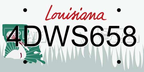 4DWS658 Louisiana License Plate