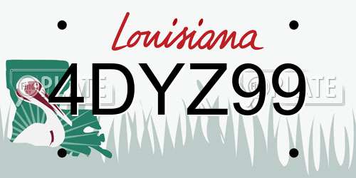 4DYZ99 Louisiana License Plate