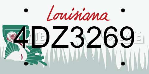 4DZ3269 Louisiana License Plate