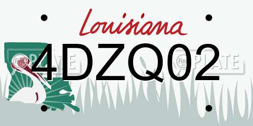 4DZQ02 Louisiana License Plate