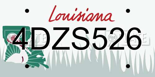 4DZS526 Louisiana License Plate