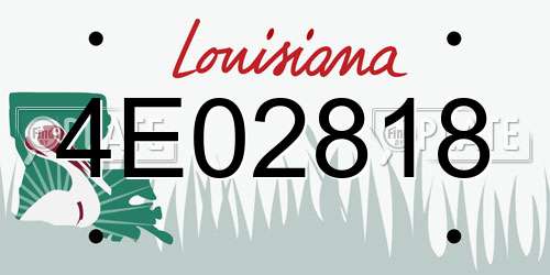 4E02818 Louisiana License Plate