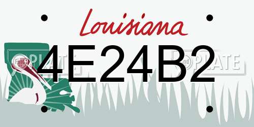 4E24B2 Louisiana License Plate