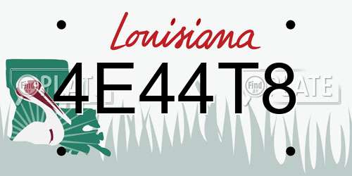 4E44T8 Louisiana License Plate