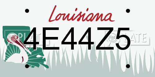 4E44Z5 Louisiana License Plate