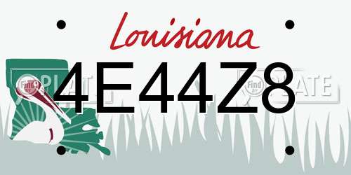 4E44Z8 Louisiana License Plate