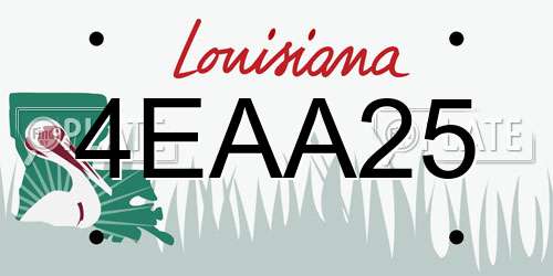 4EAA25 Louisiana License Plate