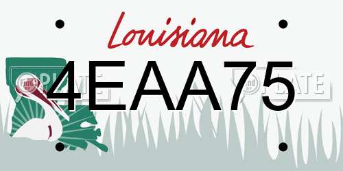 4EAA75 Louisiana License Plate