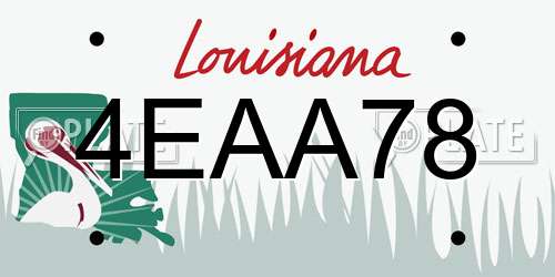 4EAA78 Louisiana License Plate