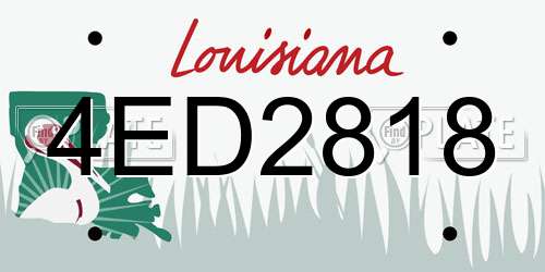 4ED2818 Louisiana License Plate