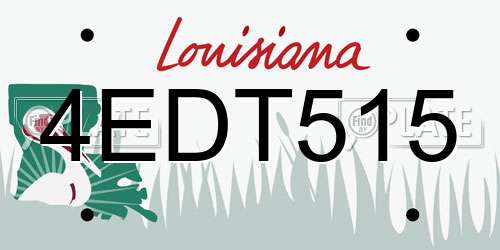 4EDT515 Louisiana License Plate