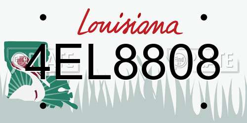 4EL8808 Louisiana License Plate