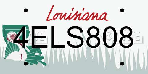 4ELS808 Louisiana License Plate