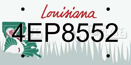 4EP8552 Louisiana License Plate