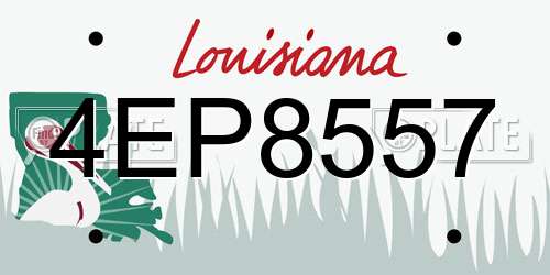 4EP8557 Louisiana License Plate