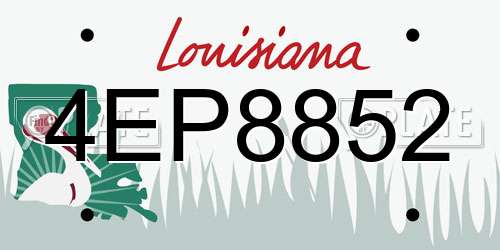 4EP8852 Louisiana License Plate