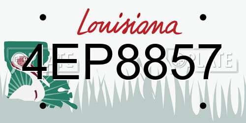 4EP8857 Louisiana License Plate