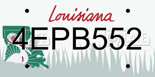4EPB552 Louisiana License Plate