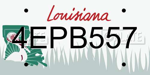 4EPB557 Louisiana License Plate