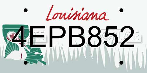 4EPB852 Louisiana License Plate