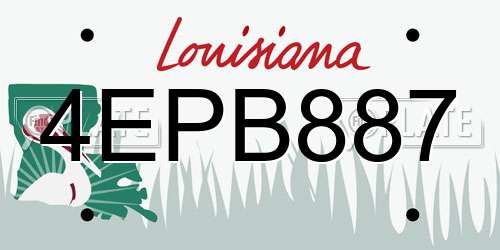 4EPB887 Louisiana License Plate