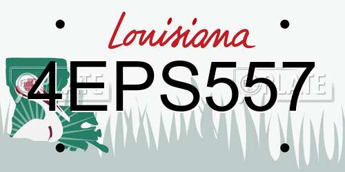 4EPS557 Louisiana License Plate