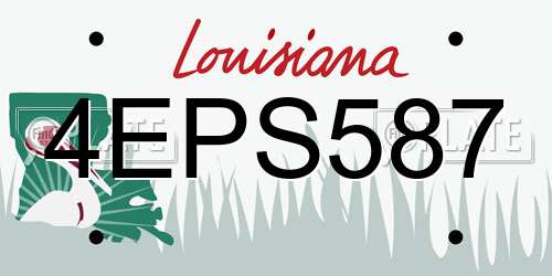 4EPS587 Louisiana License Plate