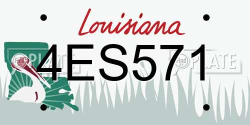 4ES571 Louisiana License Plate