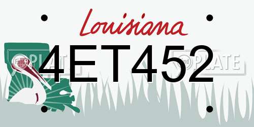 4ET452 Louisiana License Plate